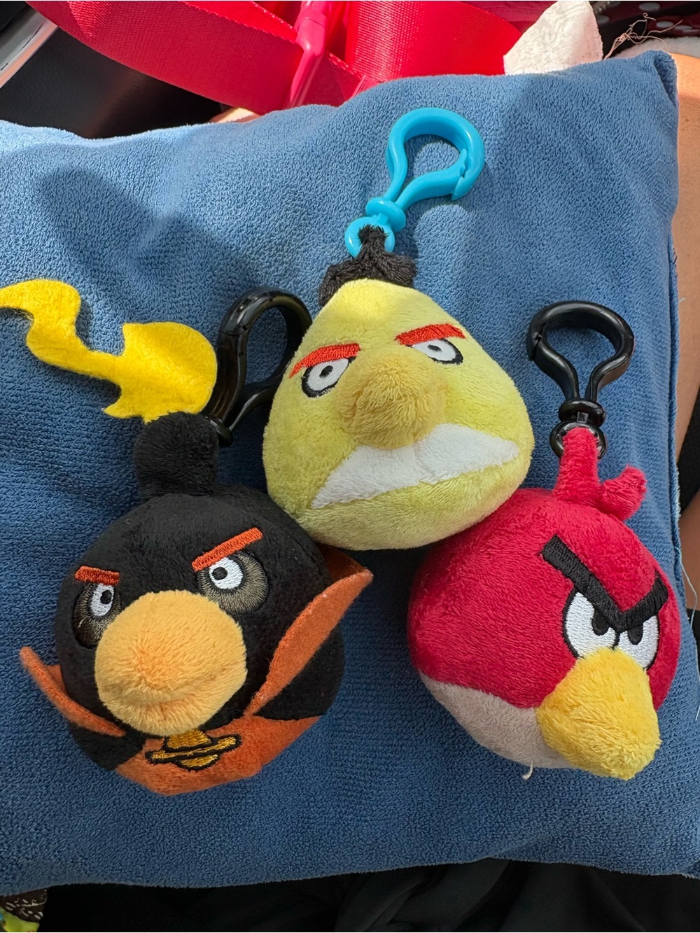 Angry Birds Plush Keychain Trio - Red, Black, Yellow